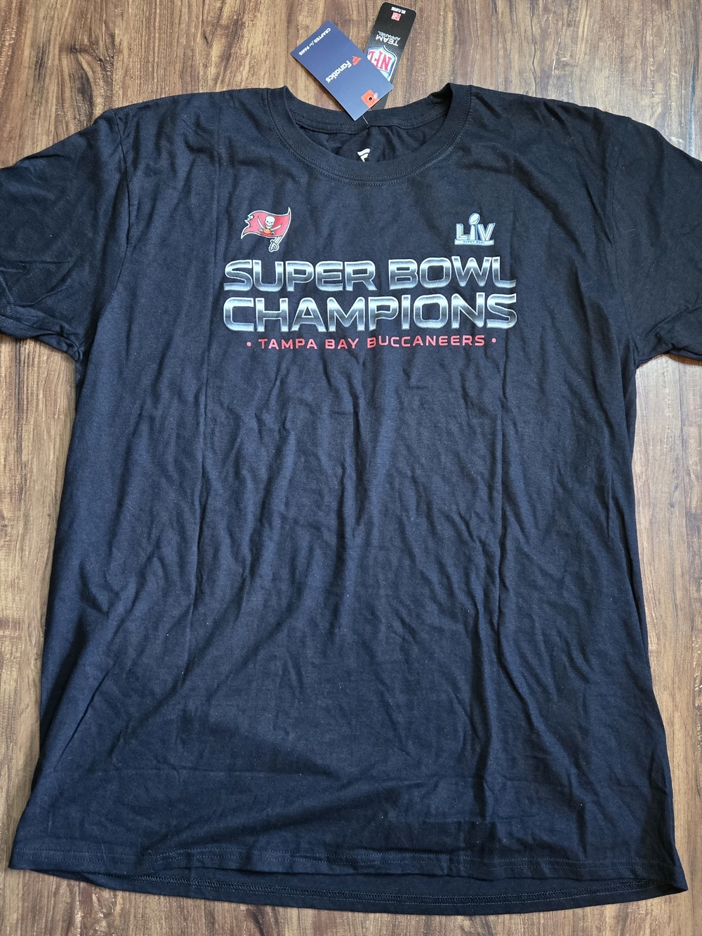 XL Tampa Bay Buccaneers Super Bowl LV Champions Black Tee Fanatics New